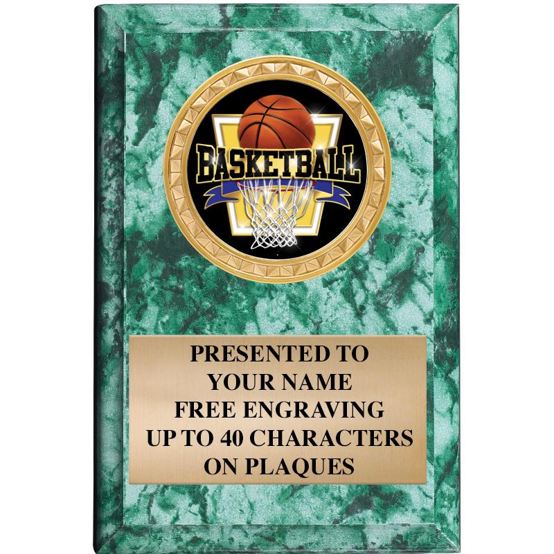 4" X 6" GREEN MBL INSERT PLQ