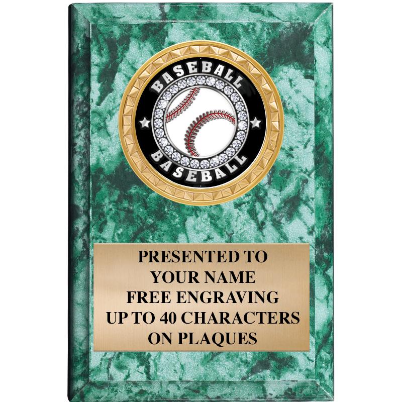 4" X 6" GREEN MBL INSERT PLQ