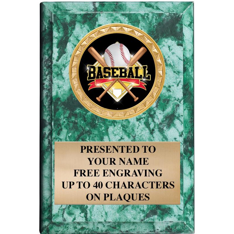 4" X 6" GREEN MBL INSERT PLQ