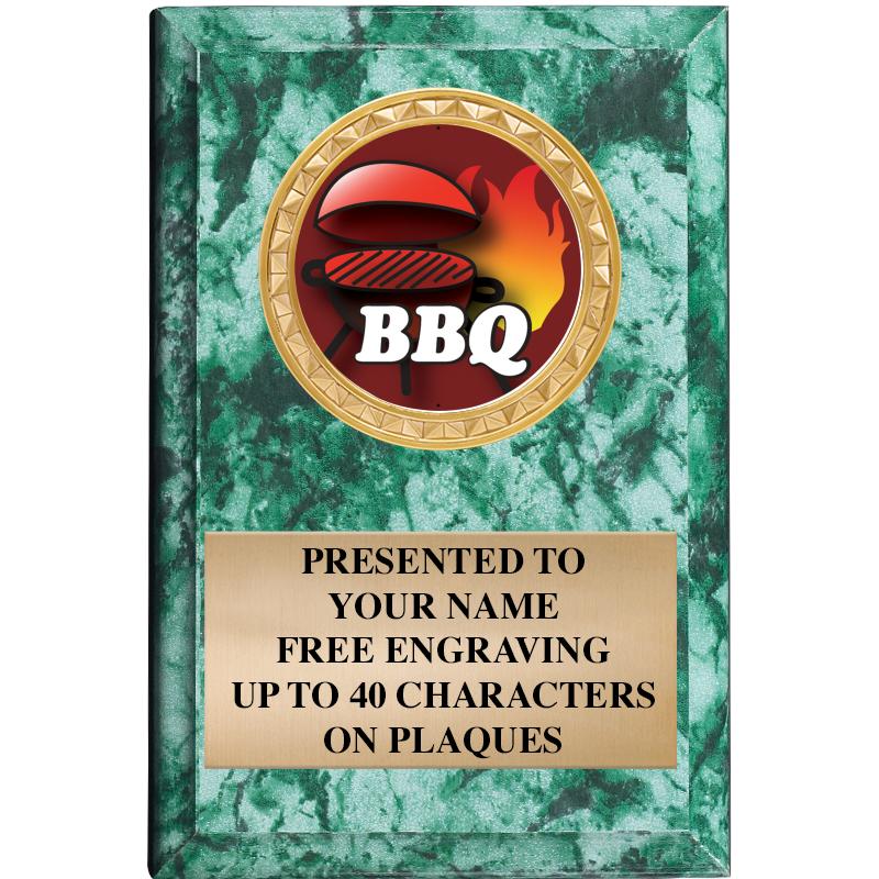 4" X 6" GREEN MBL INSERT PLQ