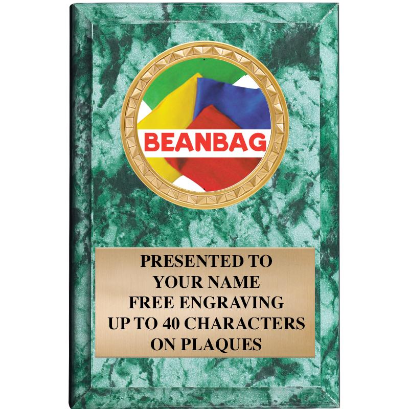 4" X 6" GREEN MBL INSERT PLQ