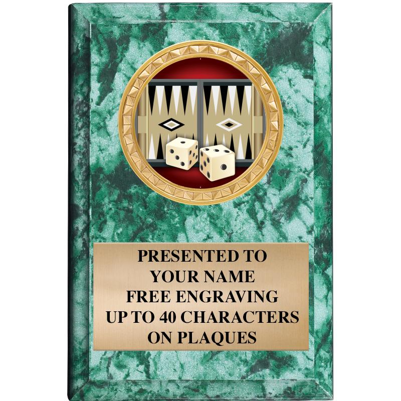 4" X 6" GREEN MBL INSERT PLQ