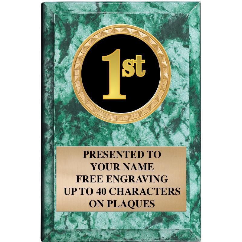 4" X 6" GREEN MBL INSERT PLQ