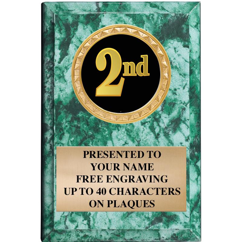 4" X 6" GREEN MBL INSERT PLQ