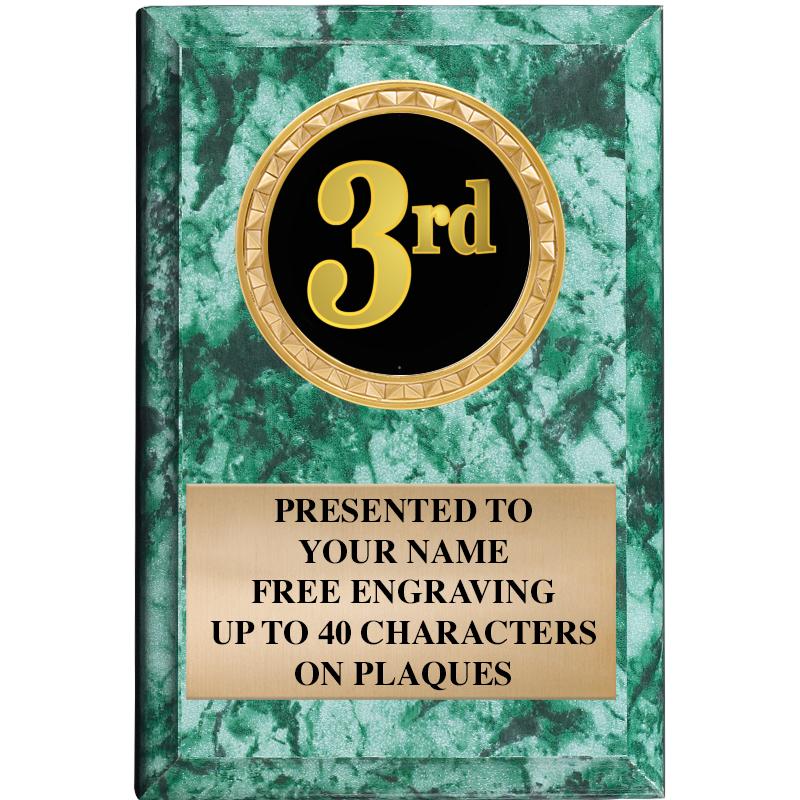 4" X 6" GREEN MBL INSERT PLQ