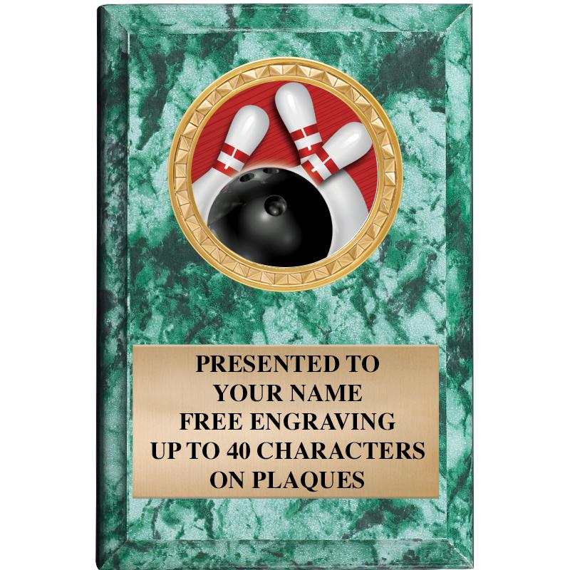 4" X 6" GREEN MBL INSERT PLQ