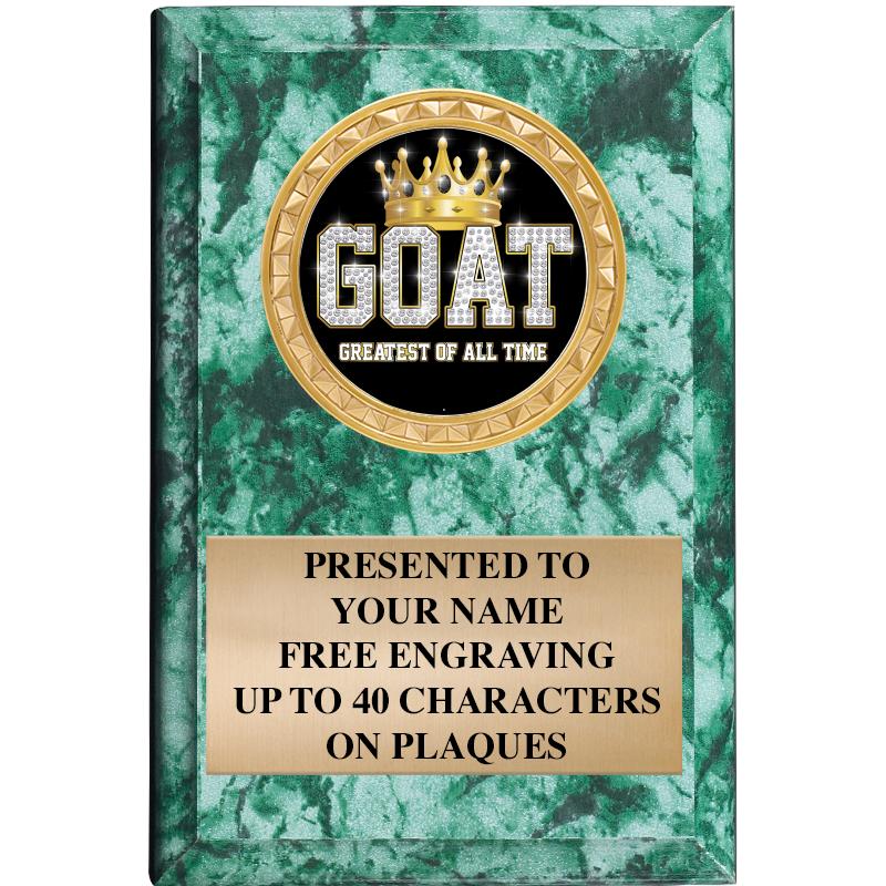 4" X 6" GREEN MBL INSERT PLQ