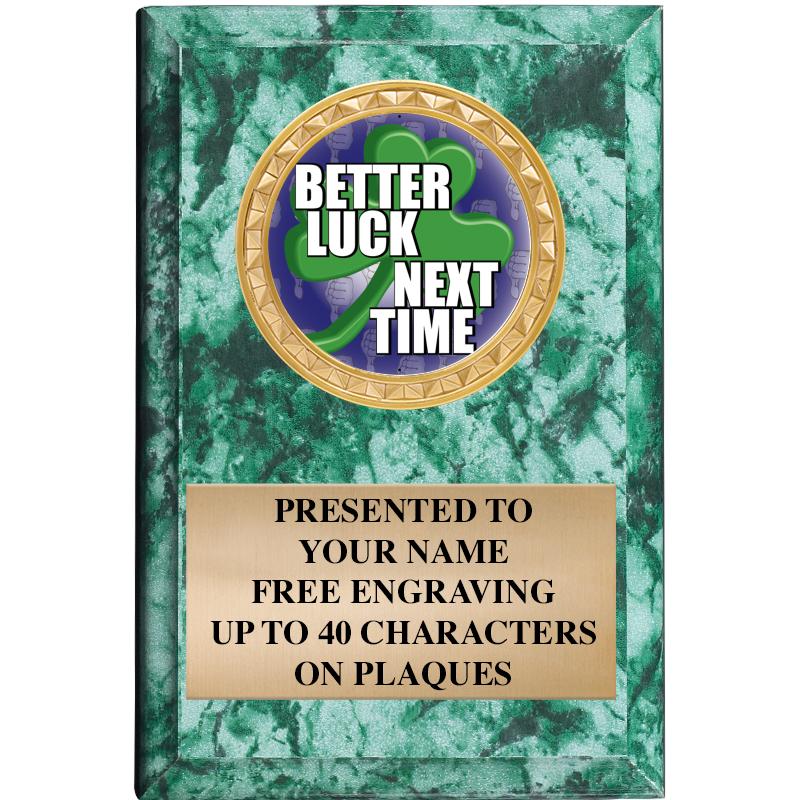 4" X 6" GREEN MBL INSERT PLQ