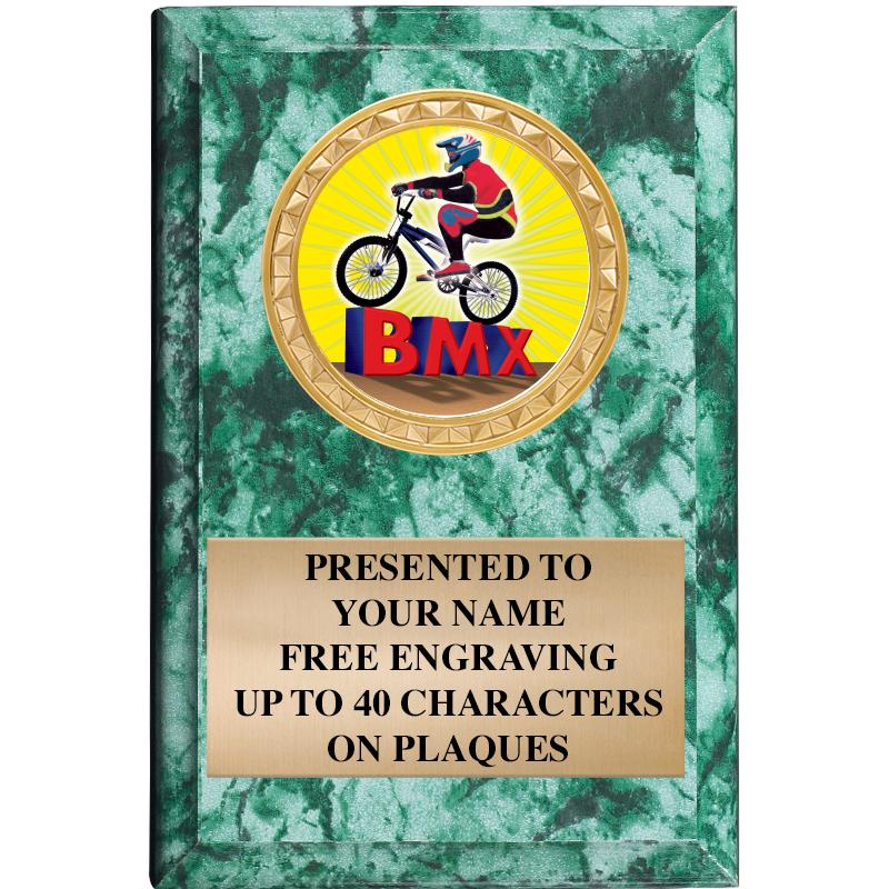 4" X 6" GREEN MBL INSERT PLQ