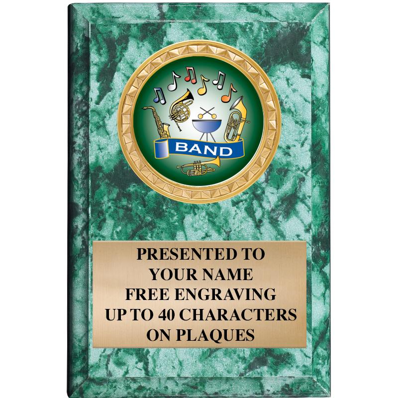 4" X 6" GREEN MBL INSERT PLQ