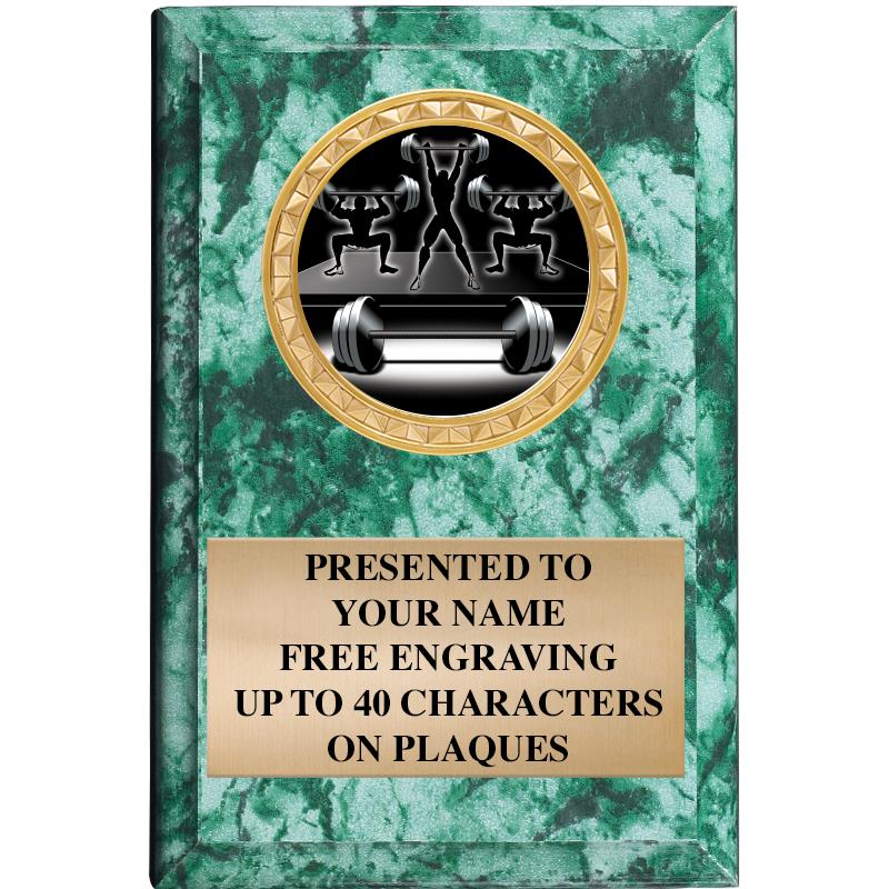 4" X 6" GREEN MBL INSERT PLQ