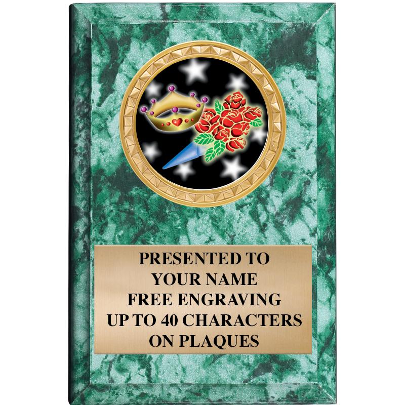 4" X 6" GREEN MBL INSERT PLQ