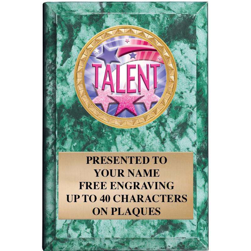 4" X 6" GREEN MBL INSERT PLQ