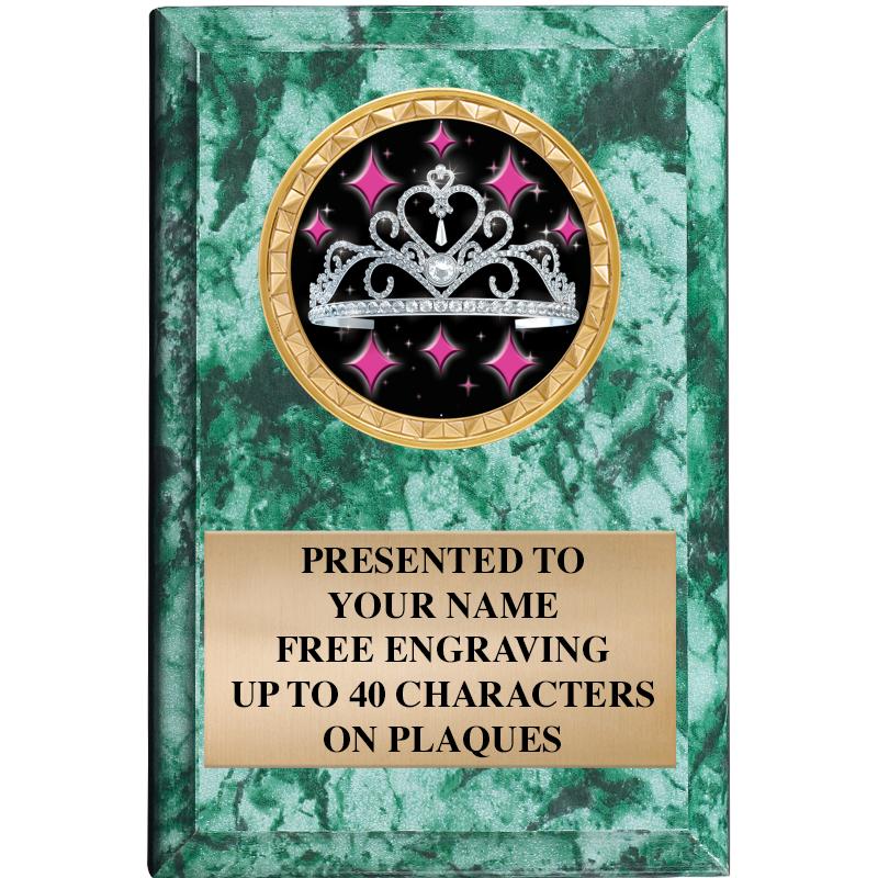 4" X 6" GREEN MBL INSERT PLQ