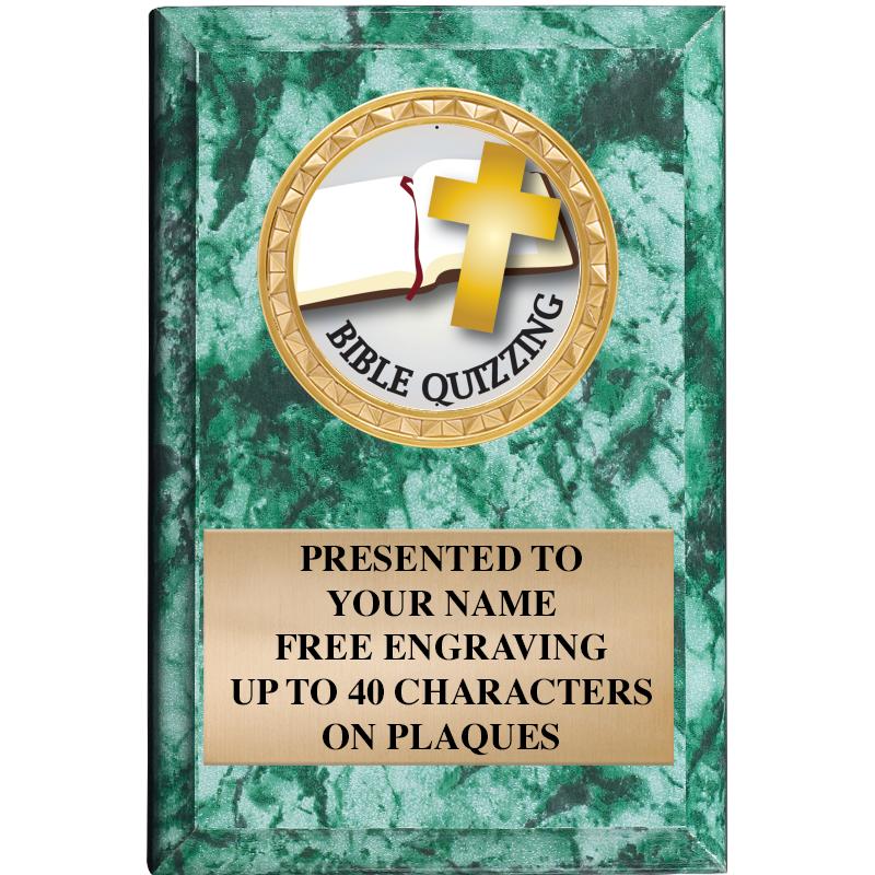 4" X 6" GREEN MBL INSERT PLQ