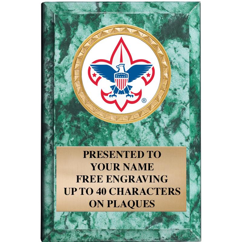 4" X 6" GREEN MBL INSERT PLQ