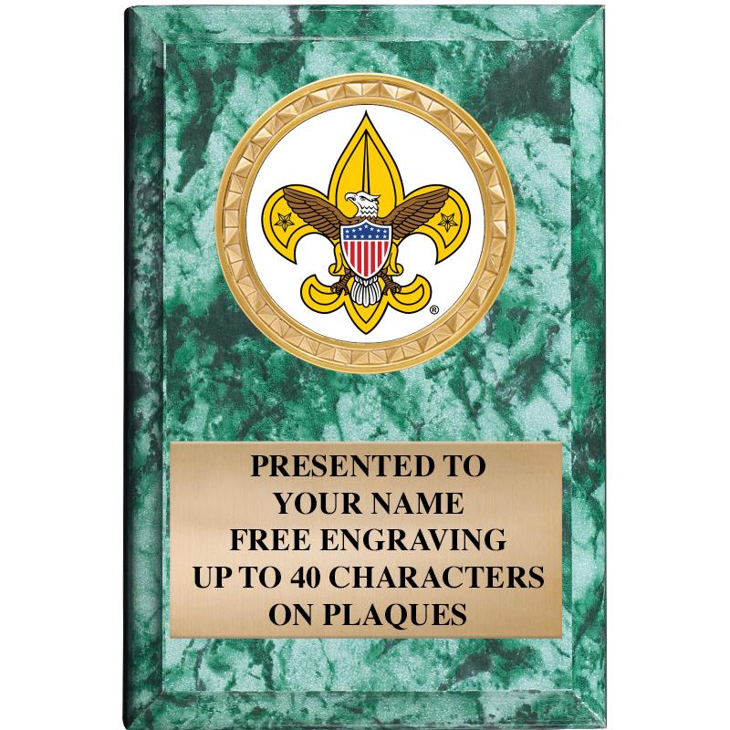 4" X 6" GREEN MBL INSERT PLQ