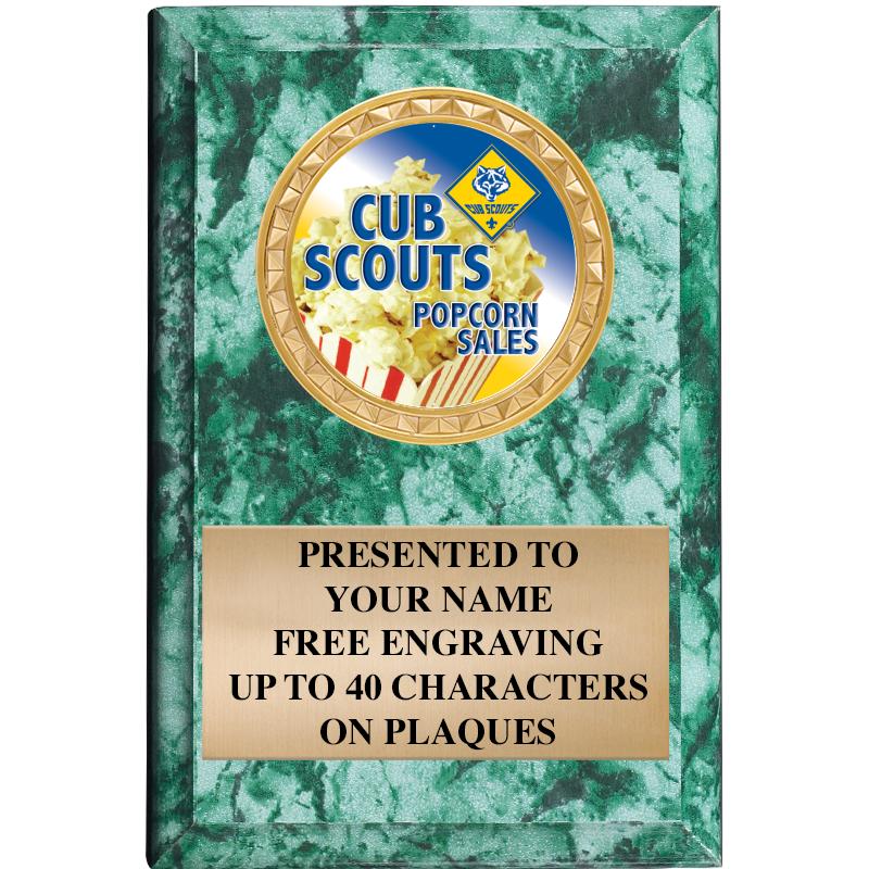 4" X 6" GREEN MBL INSERT PLQ