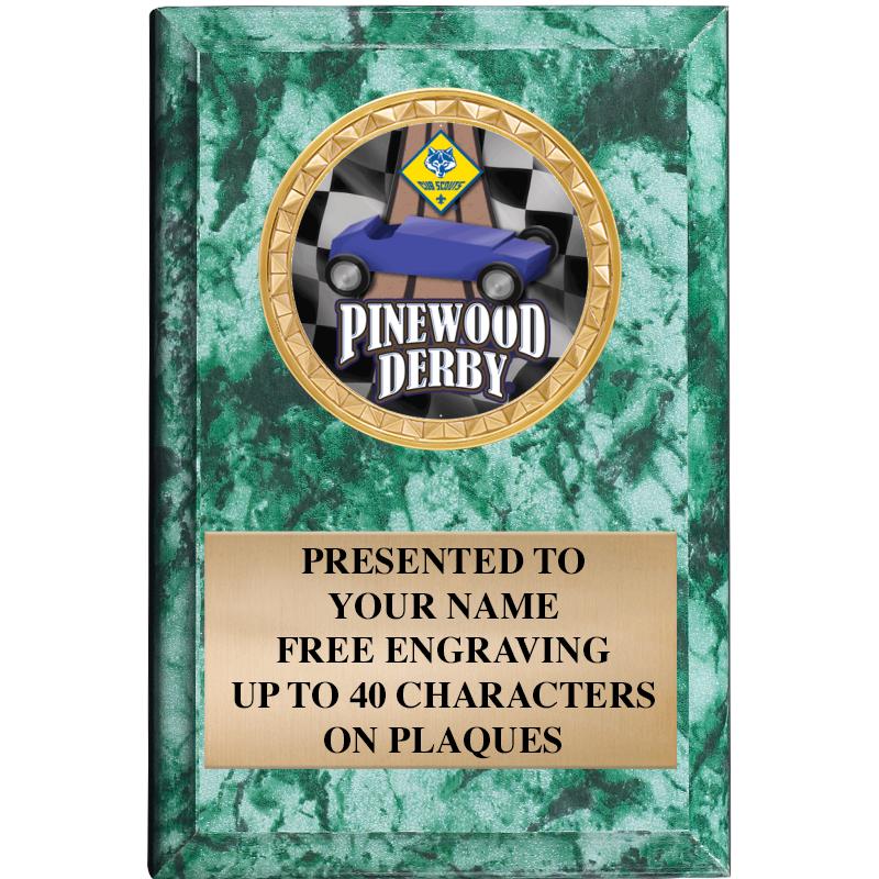 4" X 6" GREEN MBL INSERT PLQ