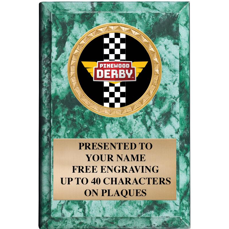 4" X 6" GREEN MBL INSERT PLQ
