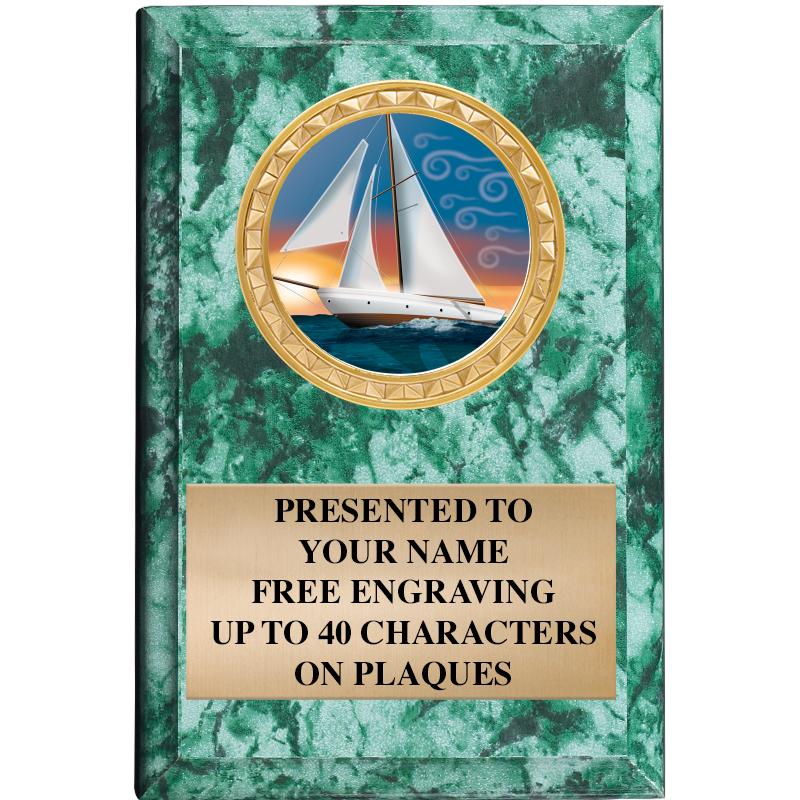 4" X 6" GREEN MBL INSERT PLQ