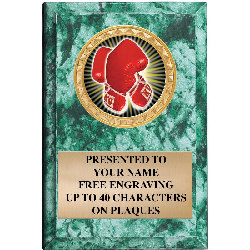 4" X 6" GREEN MBL INSERT PLQ