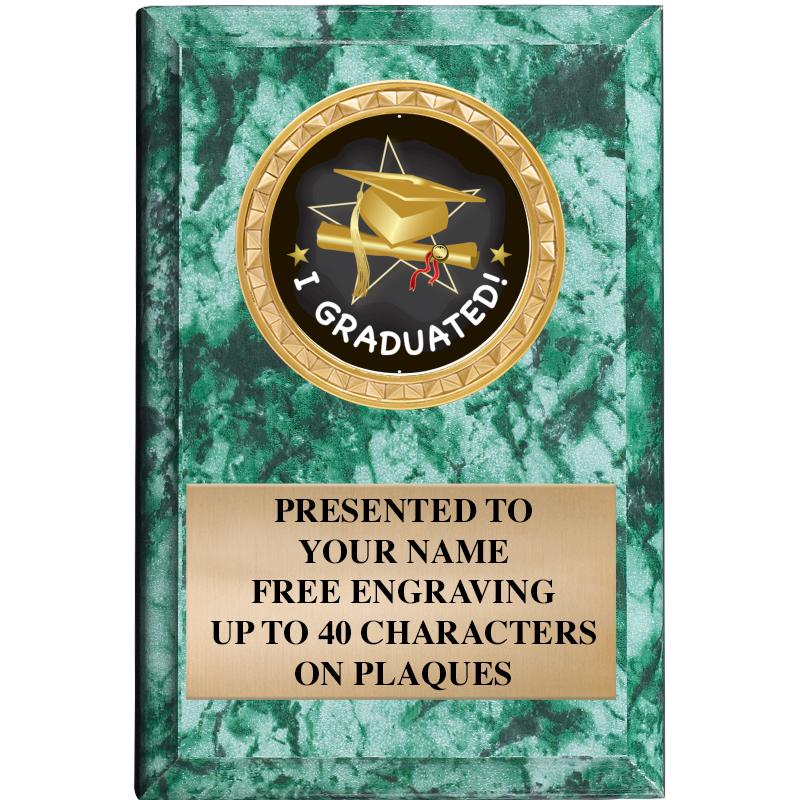 4" X 6" GREEN MBL INSERT PLQ