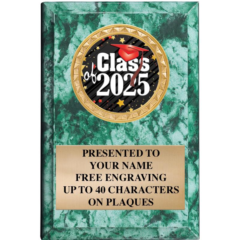 4" X 6" GREEN MBL INSERT PLQ