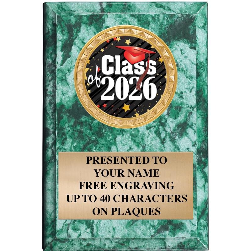 4" X 6" GREEN MBL INSERT PLQ