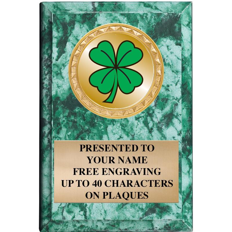 4" X 6" GREEN MBL INSERT PLQ