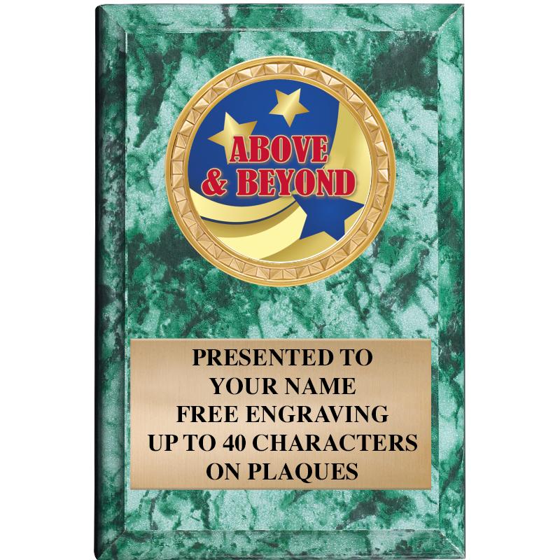 4" X 6" GREEN MBL INSERT PLQ