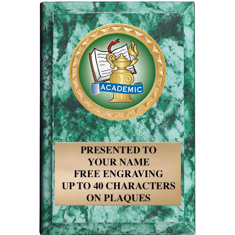 4" X 6" GREEN MBL INSERT PLQ