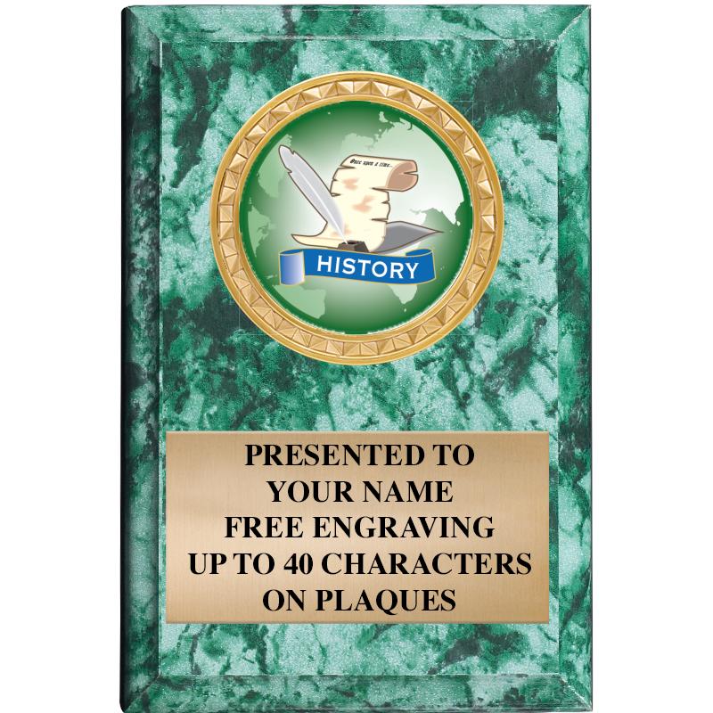 4" X 6" GREEN MBL INSERT PLQ