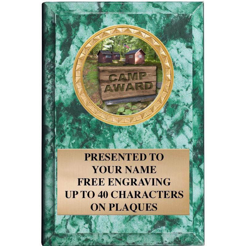 4" X 6" GREEN MBL INSERT PLQ