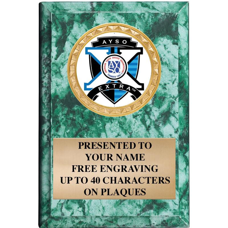 4" X 6" GREEN MBL INSERT PLQ