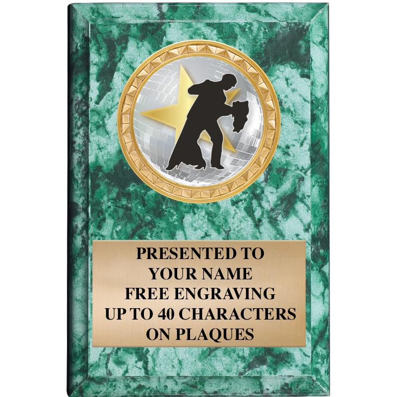 4" X 6" GREEN MBL INSERT PLQ