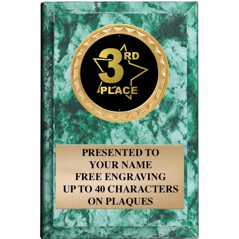 4" X 6" GREEN MBL INSERT PLQ