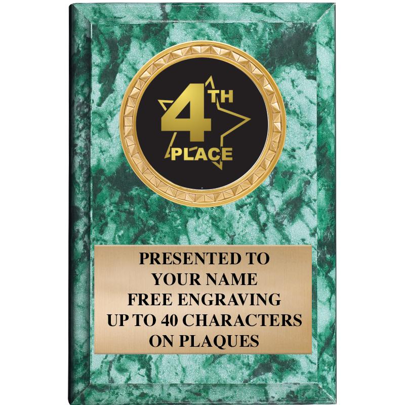 4" X 6" GREEN MBL INSERT PLQ