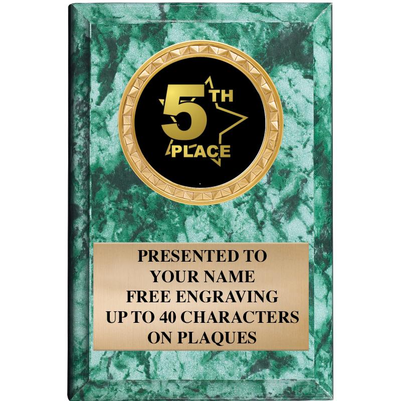 4" X 6" GREEN MBL INSERT PLQ