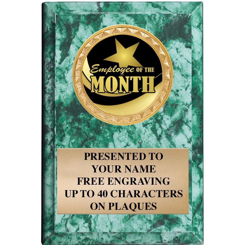 4" X 6" GREEN MBL INSERT PLQ