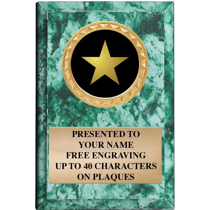 4" X 6" GREEN MBL INSERT PLQ