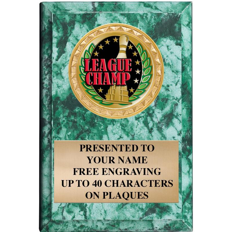 4" X 6" GREEN MBL INSERT PLQ