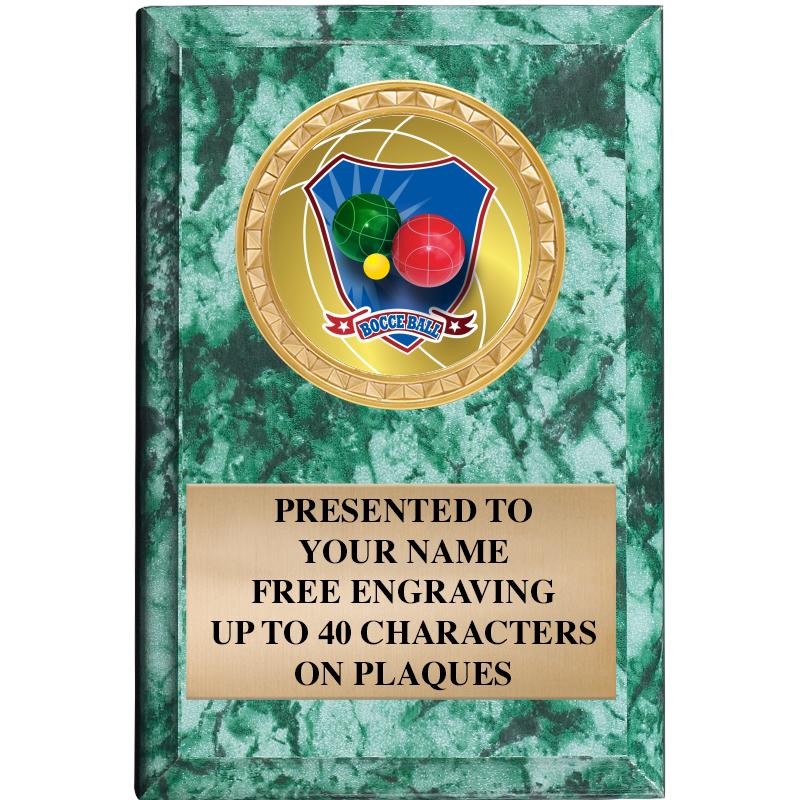 4" X 6" GREEN MBL INSERT PLQ