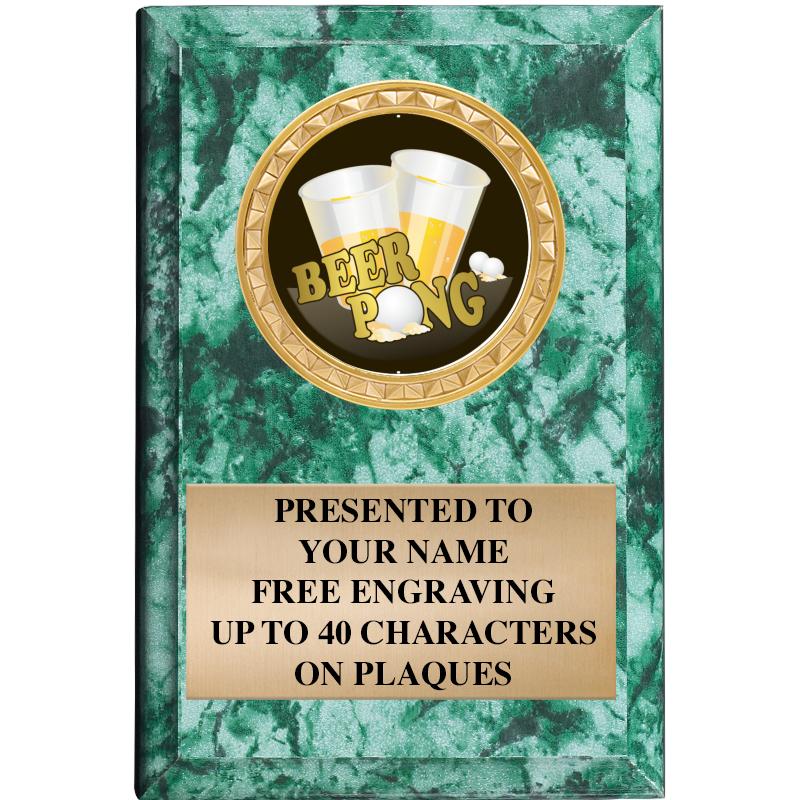 4" X 6" GREEN MBL INSERT PLQ