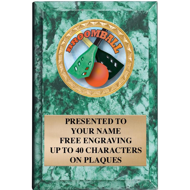 4" X 6" GREEN MBL INSERT PLQ