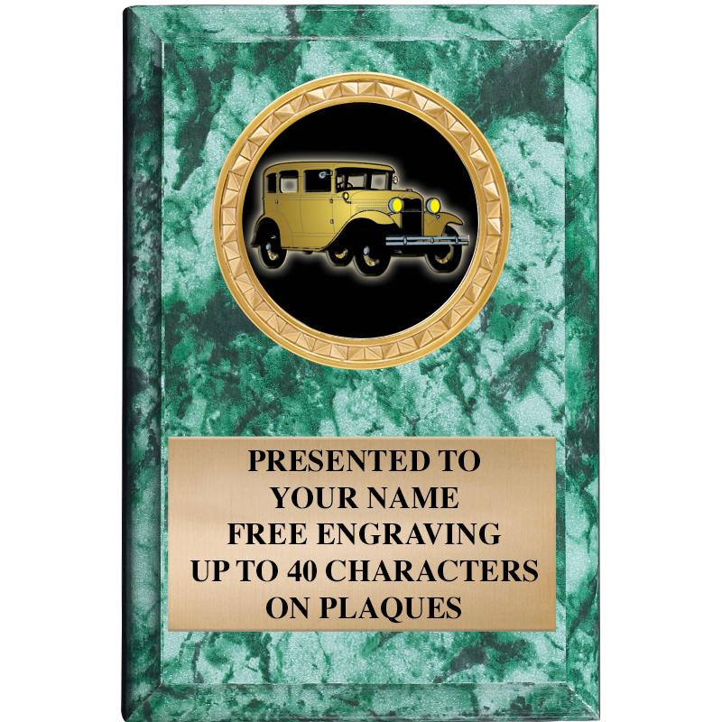 4" X 6" GREEN MBL INSERT PLQ