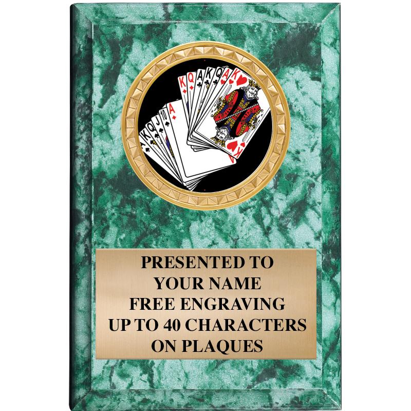 4" X 6" GREEN MBL INSERT PLQ