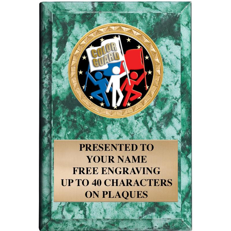 4" X 6" GREEN MBL INSERT PLQ