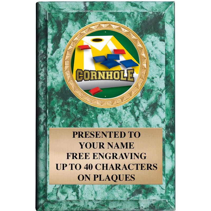 4" X 6" GREEN MBL INSERT PLQ