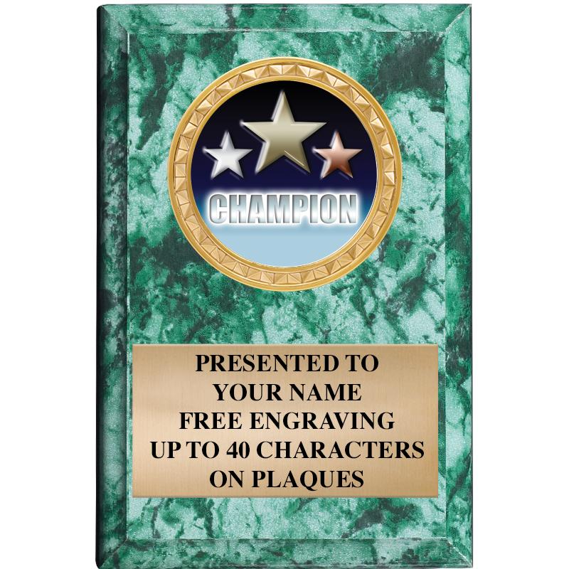 4" X 6" GREEN MBL INSERT PLQ